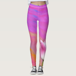 Paarse roze wervelkolom Tulip Leggings