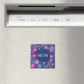  Paarse Roze Whimsical Floral Fun Mom Magneet (Insitu (Vaatwasser))
