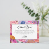 Paarse Roze Wildbloemen 90e Verjaardag Dank u Briefkaart (Staand voorkant)