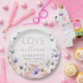 Paarse Roze Wilde Bloem Vlinders Liefde in Bloei Papieren Bordje (Feest)