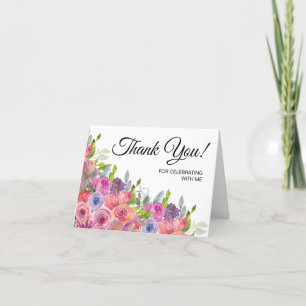 Paarse Roze Wilde Bloemen 90e Verjaardag Bedankt