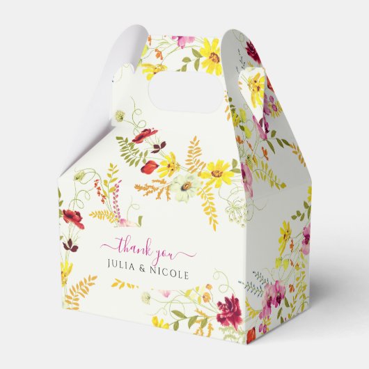 Paarse Roze Wilde Orchidee Bloemen Krans Bruiloft Bedankdoosjes (Voorkant Zijde)