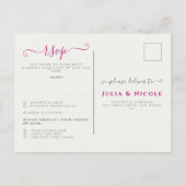 Paarse Roze Wilde Orchidee Bloemen Krans Bruiloft Briefkaart (Achterkant)