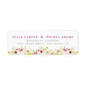 Paarse Roze Wilde Orchidee Bloemen Krans Bruiloft Etiket (Voorkant)