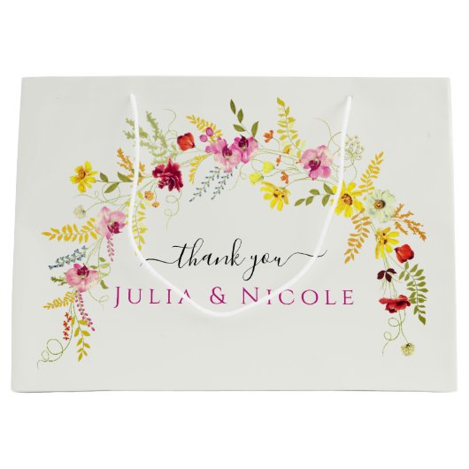 Paarse Roze Wilde Orchidee Bloemen Krans Bruiloft Groot Cadeauzakje (Voorkant)