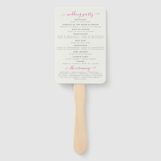 Paarse Roze Wilde Orchidee Bloemen Krans Bruiloft Handwaaier (Achterkant)