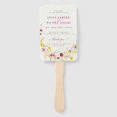 Paarse Roze Wilde Orchidee Bloemen Krans Bruiloft Handwaaier (Voorkant)