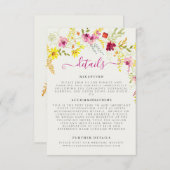 Paarse Roze Wilde Orchidee Bloemen Krans Bruiloft Informatiekaartje (Voorkant / Achterkant)