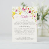 Paarse Roze Wilde Orchidee Bloemen Krans Bruiloft Informatiekaartje (Staand voorkant)