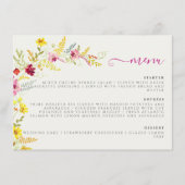 Paarse Roze Wilde Orchidee Bloemen Krans Bruiloft Menu (Voorkant)