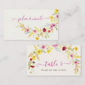 Paarse Roze Wilde Orchidee Bloemen Krans Bruiloft Plaatskaartje (Voorkant / Achterkant)