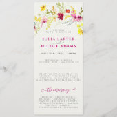 Paarse Roze Wilde Orchidee Bloemen Krans Bruiloft Programmakaart (Voorkant)