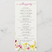 Paarse Roze Wilde Orchidee Bloemen Krans Bruiloft Programmakaart (Achterkant)