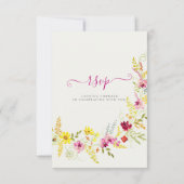 Paarse Roze Wilde Orchidee Bloemen Krans Bruiloft RSVP Kaartje (Achterkant)