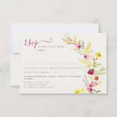 Paarse Roze Wilde Orchidee Bloemen Krans Bruiloft RSVP Kaartje (Voorkant)