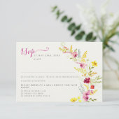 Paarse Roze Wilde Orchidee Bloemen Krans Bruiloft RSVP Kaartje (Staand voorkant)