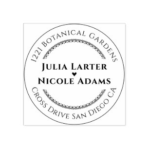 Paarse Roze Wilde Orchidee Bloemen Krans Bruiloft Rubberstempel