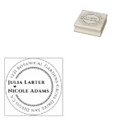 Paarse Roze Wilde Orchidee Bloemen Krans Bruiloft Rubberstempel (Gestempeld)