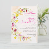 Paarse roze wilde orchidee bloemen krans verjaarda kaart (Staand voorkant)