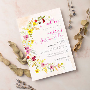 Paarse roze wilde orchidee bloemen krans verjaarda kaart