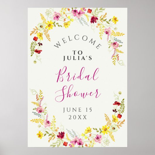 Paarse Roze Wilde Orchidee Bloemen Vrijgezellenfee Poster (Voorkant)