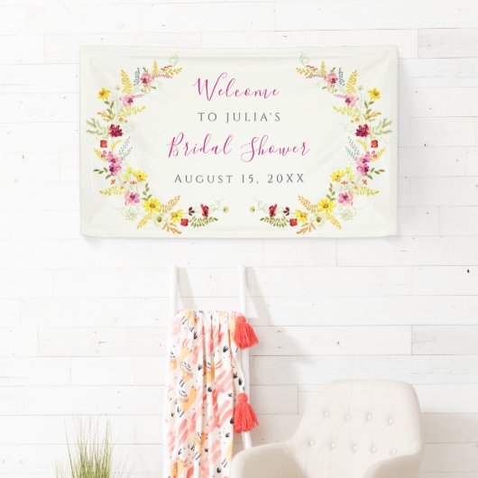 Paarse Roze Wilde Orchidee Bloemen Vrijgezellenfee Spandoek (Insitu)