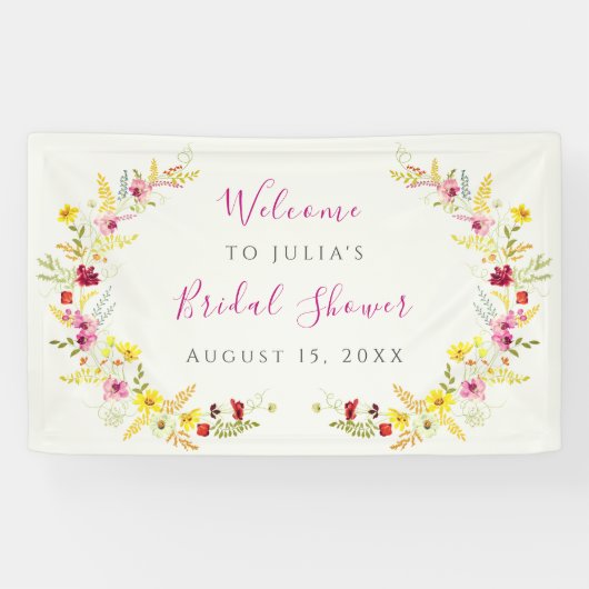 Paarse Roze Wilde Orchidee Bloemen Vrijgezellenfee Spandoek (Horizontaal)