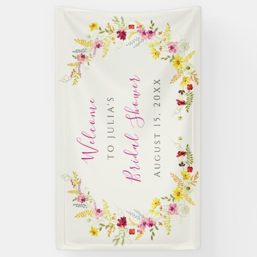 Paarse Roze Wilde Orchidee Bloemen Vrijgezellenfee Spandoek (Verticaal)