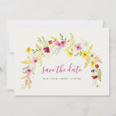 Paarse Roze Wilde Orchideeën Bloemenkrans Bruiloft Save The Date (Achterkant)