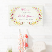 Paarse Roze Wilde Orchideeën Bruiloftsdouche Spandoek (Insitu)