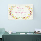 Paarse Roze Wilde Orchideeën Bruiloftsdouche Spandoek (Beurs)