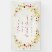 Paarse Roze Wilde Orchideeën Bruiloftsdouche Spandoek (Verticaal)