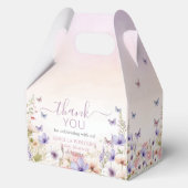 Paarse Roze Wildflower Vlinders Baby in Bloom Bedankdoosjes (Voorkant)