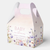 Paarse Roze Wildflower Vlinders Baby in Bloom Bedankdoosjes (Achterkant)