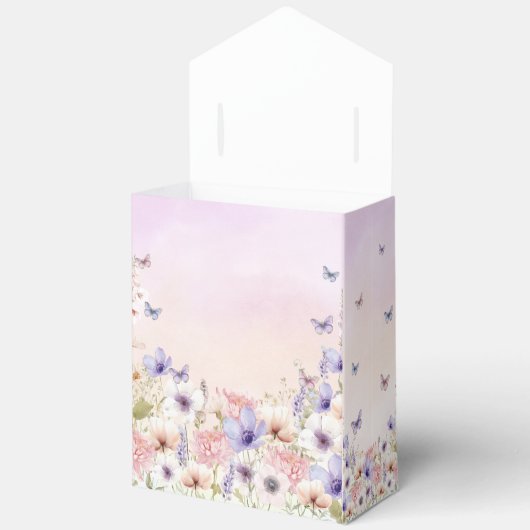 Paarse Roze Wildflower Vlinders Baby in Bloom Bedankdoosjes (Open)