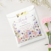 Paarse Roze Wildflower Vlinders Baby in Bloom Bedankzakje (Gezegeld)