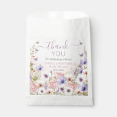 Paarse Roze Wildflower Vlinders Baby in Bloom Bedankzakje (Voorkant)