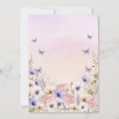 Paarse Roze Wildflower Vlinders Baby shower Kaart (Achterkant)
