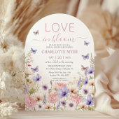 Paarse Roze Wildflower Vlinders Liefde in Bloei Kaart