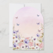 Paarse Roze Wildflower Vlinders Liefde in Bloei Kaart (Achterkant)