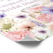 Paarse Roze Wildflower Vlinders Liefde in Bloei Poster (Hoek)