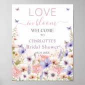 Paarse Roze Wildflower Vlinders Liefde in Bloei Poster (Voorkant)