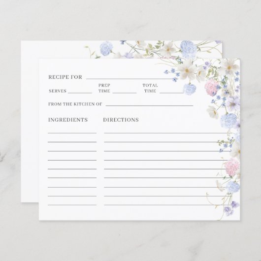 Paarse Roze Wildflower Vrijgezellenfeest Recept (Voorkant / Achterkant)