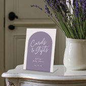 Paarse Roze Wit Kaarten & Geschenken Reclamebord Met Voetstuk