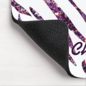 Paarse Roze Wit Zebra Print Glitter Muismat (Hoek)