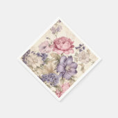 Paarse Roze Witte Bloemige Servetten (Hoek)