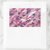 paarse roze witte camoflage rechthoekige sticker (Tas)