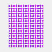 Paarse Roze Witte Checker Diamantpatroon Fleece Deken (Voorkant)