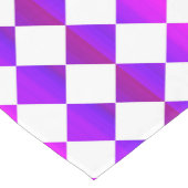 Paarse Roze Witte Checker Diamantpatroon Korte Tafelloper (Hoek)