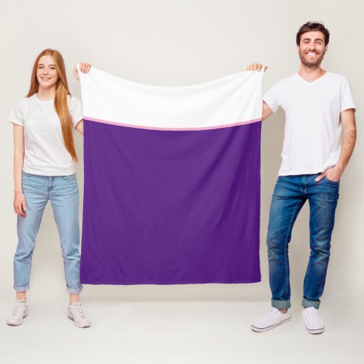 Paarse Roze Witte Effen Kleuren Fleece Deken (In situ)